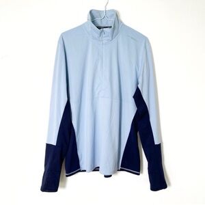 Brooks Men Blue Run Happy Performance 1/4 Zip Sweater XL Activewear Running